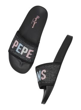 Chanclas Pepe Jeans Slider Knit Negro para Mujer