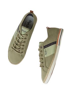 Zapatillas Pepe Jeans Maoui Tape Verde para Hombre