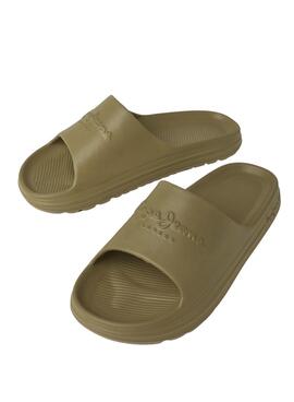 Chanclas Pepe Jeans Beach Slide Verde para Hombre