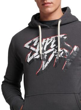 Sudadera Superdry Graffiti Gris para Hombre