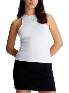 Camiseta Calvin Klein Racer Blanco para Mujer