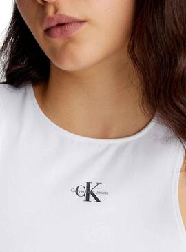 Camiseta Calvin Klein Racer Blanco para Mujer