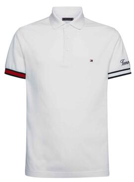 Polo Tommy Hilfiger Flag Cuff Blanco para Hombre