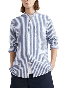 Camisa Tommy Hilfiger Oxford Stripe Azul Hombre