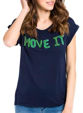 Camiseta Naf Naf  Move Marino Mujer