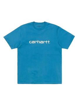 Camiseta Carhartt Script Azul Hombre