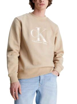 Sudadera Calvin Klein Disrupted Beige para Hombre