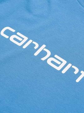 Camiseta Carhartt Script Azul Hombre