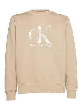 Sudadera Calvin Klein Disrupted Beige para Hombre