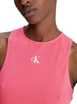 Camiseta Calvin Klein Racer Rosa para Mujer