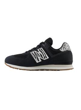 Zapatillas New Balance 574 Negro Animal Print