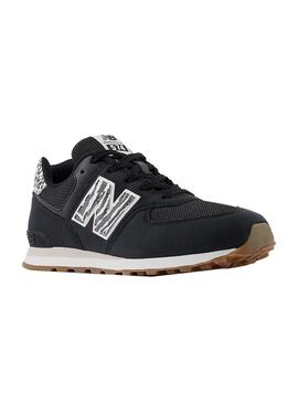 Zapatillas New Balance 574 Negro Animal Print