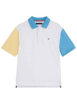 Polo Tommy Hilfiger Basic Colorblock Blanco Niño