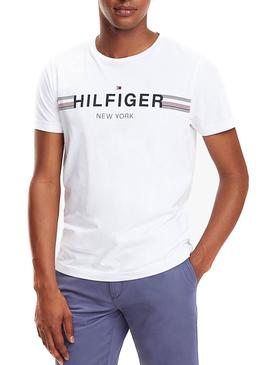 Camiseta Tommy Hilfiger Corp Flag Blanco Hombre