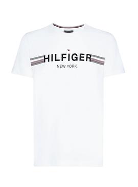 Camiseta Tommy Hilfiger Corp Flag Blanco Hombre