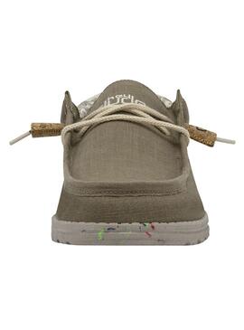 Zapatos Hey Dude Wally Linen Verde para Hombre