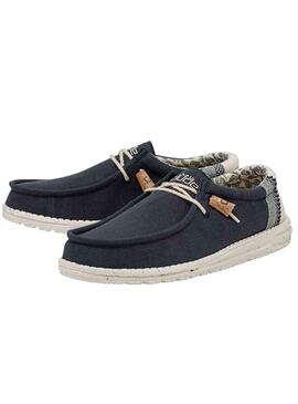 Zapatos Hey Dude Wally Linen Marino Hombre