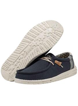 Zapatos Hey Dude Wally Linen Marino Hombre