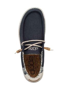 Zapatos Hey Dude Wally Linen Marino Hombre