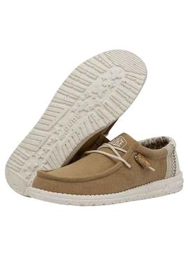 Zapatos Hey Dude Wally Linen Camel para Hombre