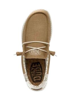 Zapatos Hey Dude Wally Linen Camel para Hombre