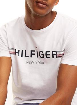 Camiseta Tommy Hilfiger Corp Flag Blanco Hombre