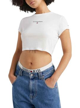 Camiseta Tommy Jeans Logo SS Blanco para Mujer