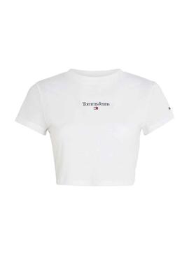 Camiseta Tommy Jeans Logo SS Blanco para Mujer