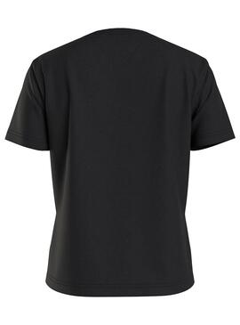 Camiseta Tommy Jeans Serif Negro para Mujer