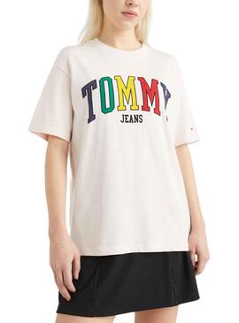 Camiseta Tommy Jeans Colours Rosa para Mujer