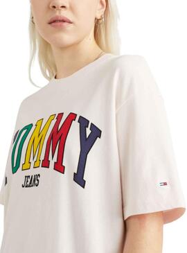 Camiseta Tommy Jeans Colours Rosa para Mujer