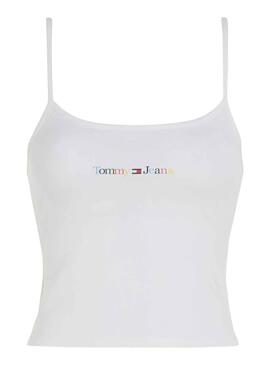 Top Tommy Jeans Linear Blanco para Mujer