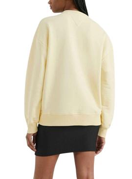 Sudadera Tommy Jeans Pop Amarillo para Mujer