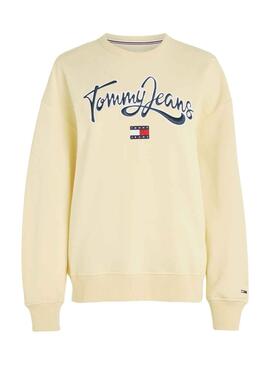 Sudadera Tommy Jeans Pop Amarillo para Mujer