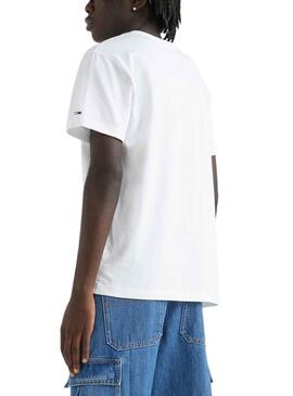 Camiseta Tommy Jeans Pop Text Blanco para Hombre