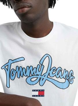 Camiseta Tommy Jeans Pop Text Blanco para Hombre