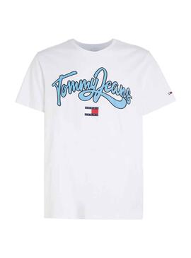 Camiseta Tommy Jeans Pop Text Blanco para Hombre