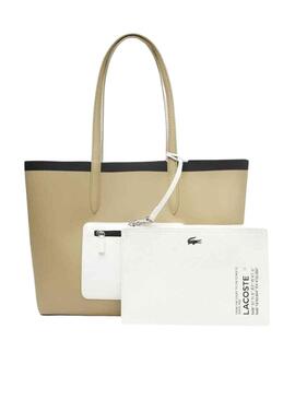 Bolso Lacoste Zipped Beige para Mujer