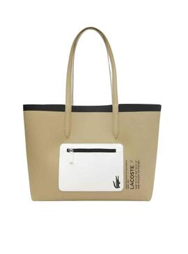Bolso Lacoste Zipped Beige para Mujer