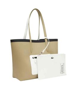 Bolso Lacoste Zipped Beige para Mujer