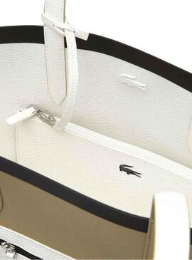 Bolso Lacoste Zipped Beige para Mujer