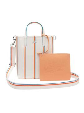 Bolso Lacoste Rayures Blanco para Mujer