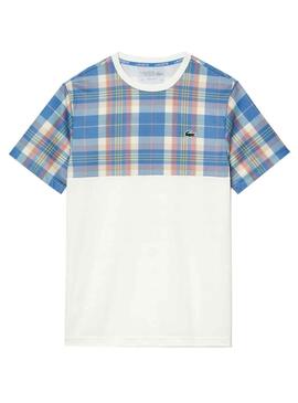 Camiseta Lacoste Cuadros Blanco para Hombre