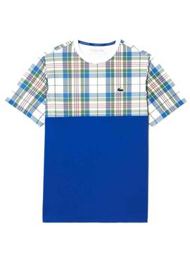 Camiseta Lacoste Cuadros Azul para Hombre