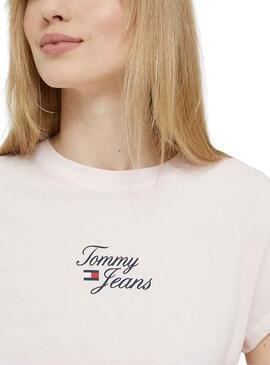 Camiseta Tommy Jeans Baby Rosa Para Mujer