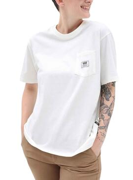 Camiseta Vans Pocket Blanco para Mujer