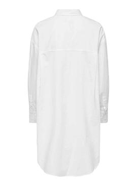 Camisa Only Mathilde Blanco Larga Para Mujer