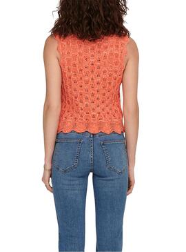 Top Only Luna De Punto Naranja Para Mujer