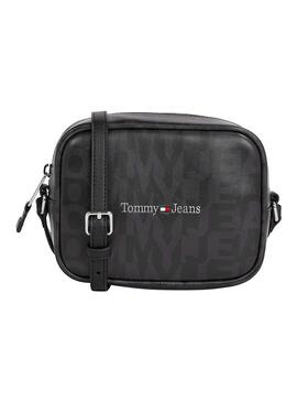 Bolso Tommy Jeans Bandolera Logomanía Negro Mujer