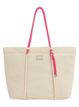 Bolso Tote Tommy Jeans De Playa Beige Para Mujer